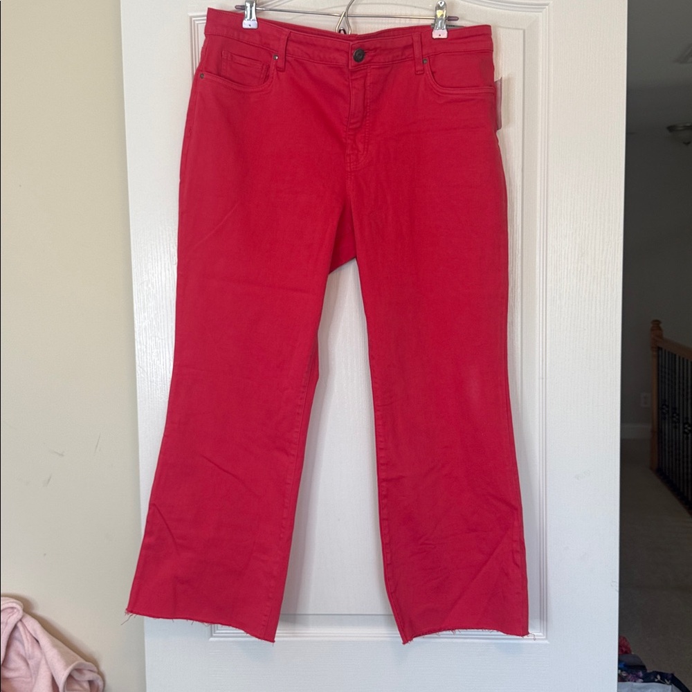 Kut From The Kloth Kelsey High Rise Ankle Flare Jeans Strawberry Size 16